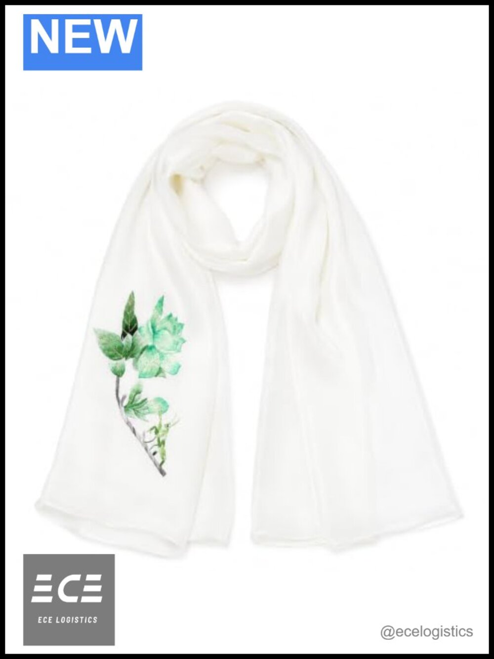 Hand Embroidered 100% Mulberry Silk Double-Layer Long Scarf Wrap